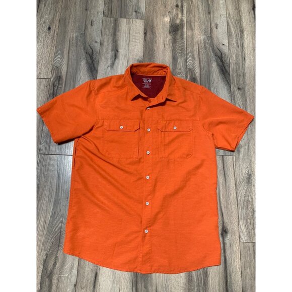 Mountain Hard Wear Men's Short Sleeve Collared Shirt Orange Size M - Picture 1 of 3